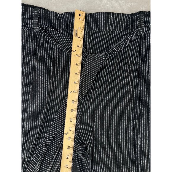 Torrid Womens Black & Silver Metallic Striped Wide-Leg Pants Size 3X - Picture 12 of 13